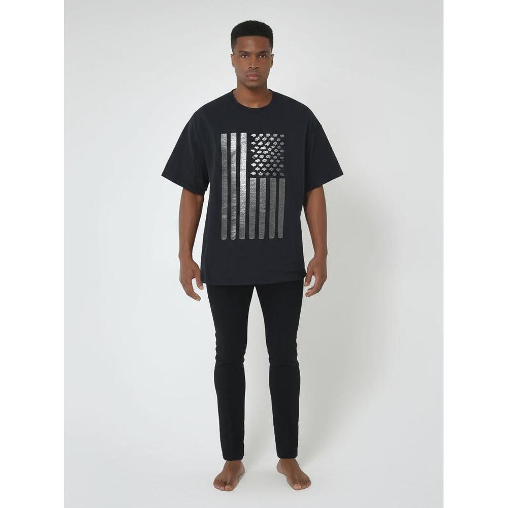 Exclusive Game Limited Edition Mens Black Silver Flag Graphic‎ T-shirt XL